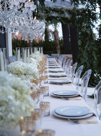 Destination Wedding setup at the gardens of Finca Santa Katerina