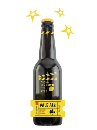 beer bottle with yellow label