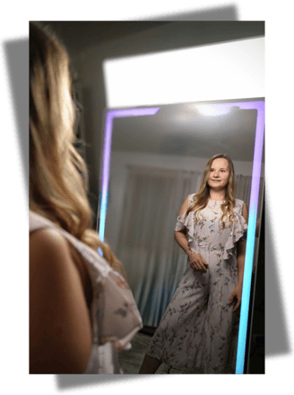 luxuriösen Fotospiegel Magic Mirror auf einer Feier in Baden Württemberg mieten