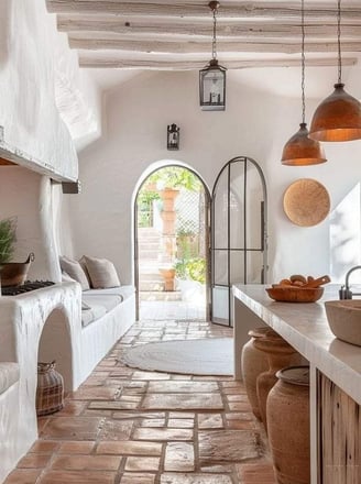 Elegant biophilic kitchen Rhodes Greece