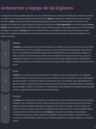 ARMAMENTO Y EQUIPO DE LAS LEGIONES