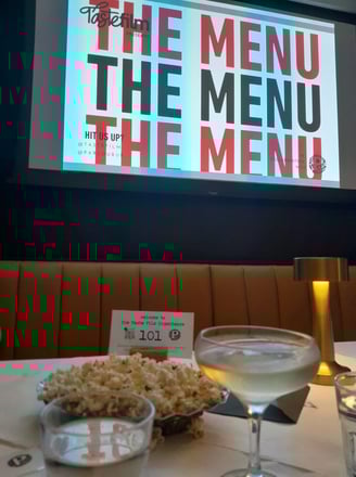 Watching The Menu at a restaurant cinema