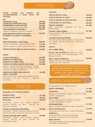 Platos fuertes Menú Kabú Café Restaurante