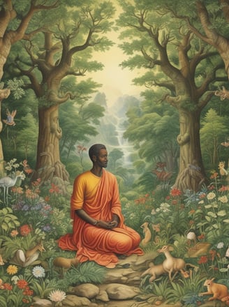 The image features the word 'NATURAL' spelled out with Scrabble tiles placed on top of a background filled with colorful illustrations and text about herbal remedies. The background contains drawings of plants like lavender and other herbs, alongside descriptions of their benefits, such as calming, uplifting, and treating various ailments.