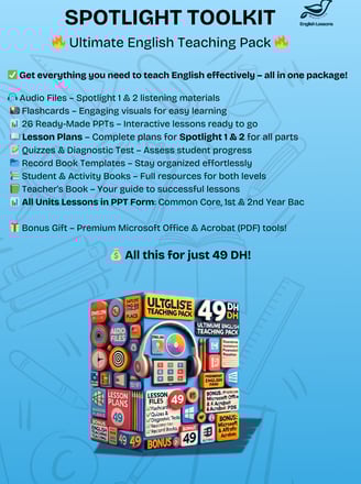 Spotlight 1 lesson plans, Spotlight 2 lesson plans, Spotlight 1 and 2 toolkit