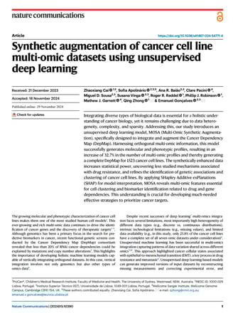 Synthetic augmentation of cancer cell line multi-omic datasets using unsupervised deep learning
