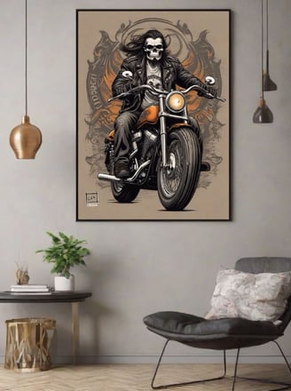 Caveira Motociclista na Decoração: Uma obra de arte que define personalidade