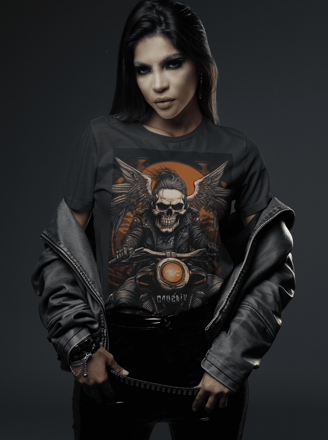 rte urbana em camiseta preta feminina Cavérik.