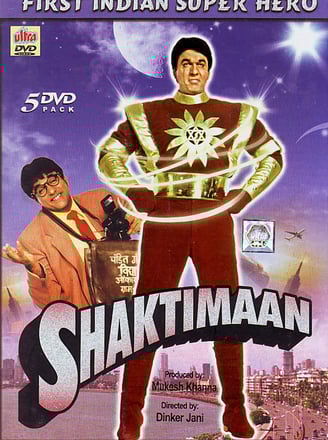 Image of Shaktimaan, India’s iconic 90s superhero, in his classic red and gold costume, symbolizing 