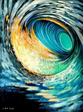 Atmospheric Landscape Spiral Blue Hole Portal into A World Of Light and Colors