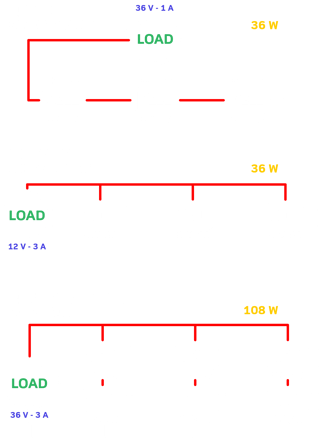 Electrical schematic - series, parallel and series-parallel circuits