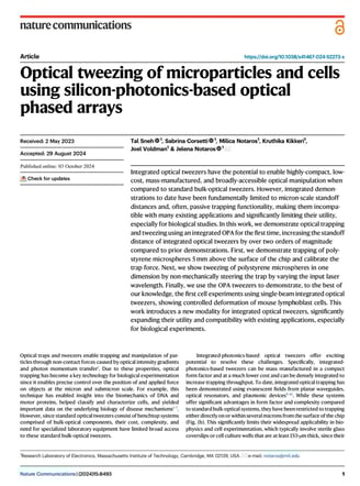 Optical tweezing of microplastics and cell using silicon photonics