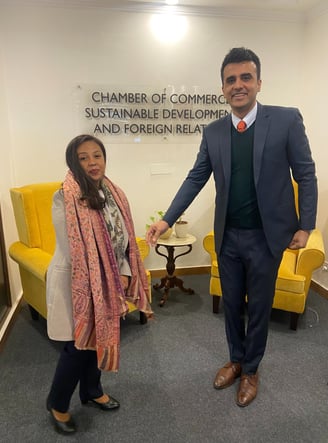 President of Chamber India Mr. Abhinav Balyan with the charge d'affaires of Madagascar