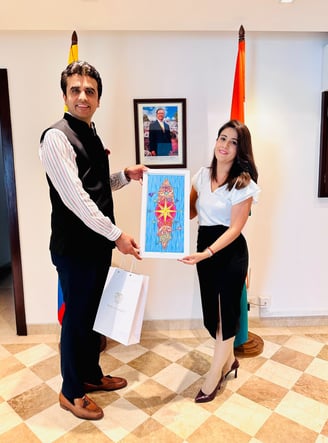 President of Chamber India Mr. Abhinav Balyan with Ambassador of Colombia