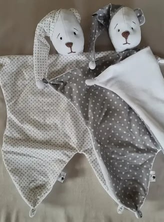 Rankų darbo siūti migdukai kūdikiams