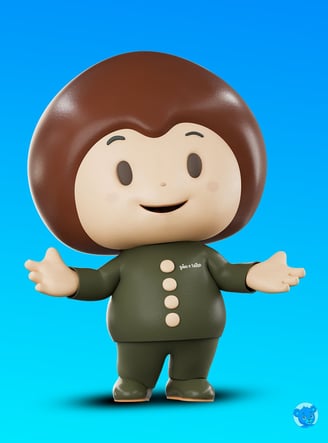 Projeto de mascote 3D personalizado criado pela Produtora Movement