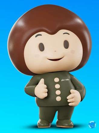 Projeto de mascote 3D personalizado criado pela Produtora Movement