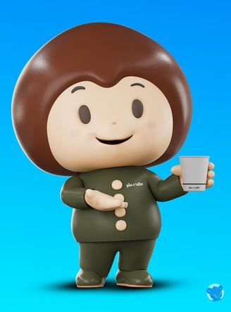 Projeto de mascote 3D personalizado criado pela Produtora Movement