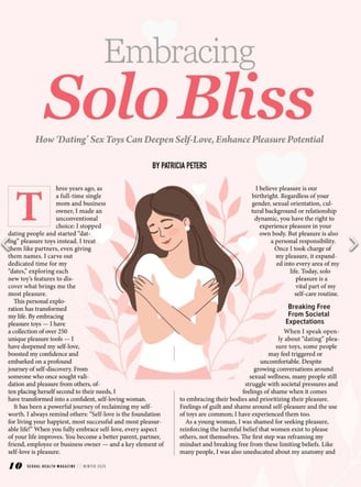 Embracing solo bliss article written by Patricia Peters