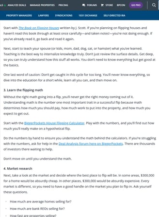 Specialist writer sample on flipping houses