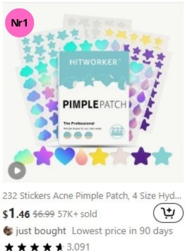 E-commerce company "Temu" most sold "Facial care" products  nr 1 (week 48)