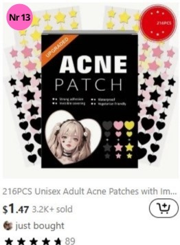 E-commerce company "Temu" most sold "Facial care" products  nr 13 (week 48)
