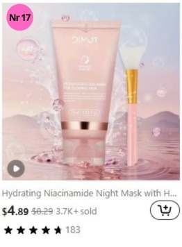 E-commerce company "Temu" most sold "Facial care" products  nr 17 (week 48)