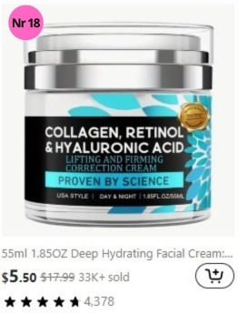 E-commerce company "Temu" most sold "Facial care" products  nr 18 (week 48)
