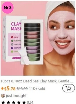 E-commerce company "Temu" most sold "Facial care" products  nr 3 (week 48)