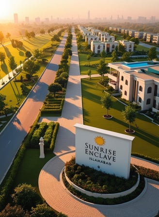 a sign that says sunrise over a city