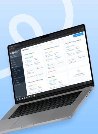 a laptop computer with a laptop on a blue background