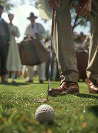 Horace Rawlins making his winning putt