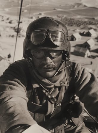Pilot Above Turkish Positions, Libya, 1911