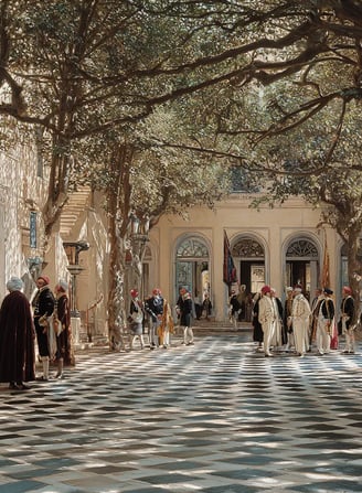 Algiers Palace Courtyard, 1795: Transfer of Gold