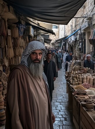 Bustling open-air market near Jaffa Gate