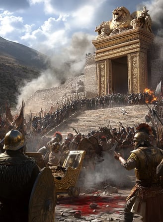 chaotic confrontation in the central plaza, Inca nobles in ornate tunics shouting in confusion