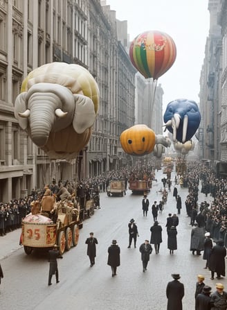 Parade route along 34th Street, November 1924 NYC