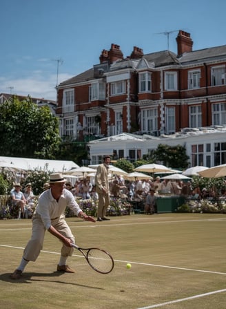 All England Club Court, Midday 1877: First Match in Action
