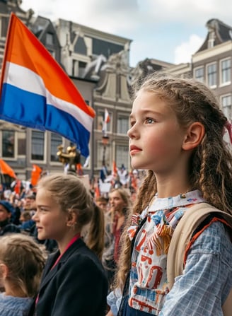 Wilhelmina appears on palace balcony in Amsterdam as heir to the Dutch throne.
