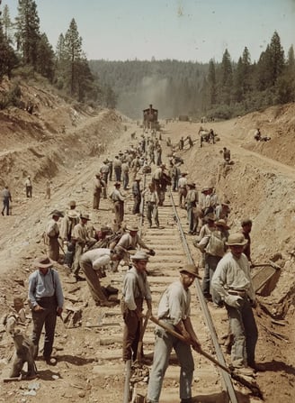 Sierra Foothills, California, Summer 1862: Track-Laying Begins