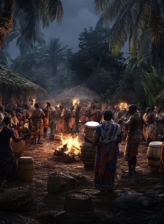 Amistad survivors embraced by villagers in joyful Sierra Leone reunion.