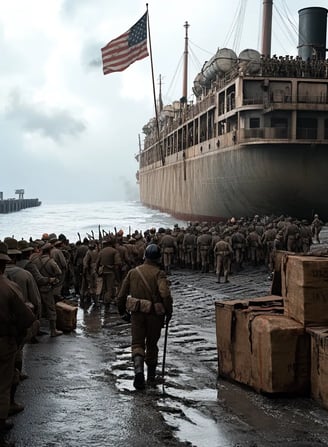 U.S. Army departs Veracruz, soldiers board ships, Mexican intervention concludes.