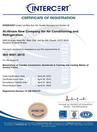 havc with 9001 iso9001 certification