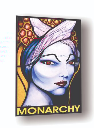Monarchy Cabal Women Face Beehive Animal Spirit Portrait
