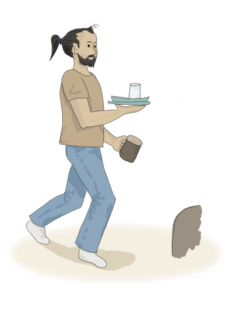 cartoon of a man walking