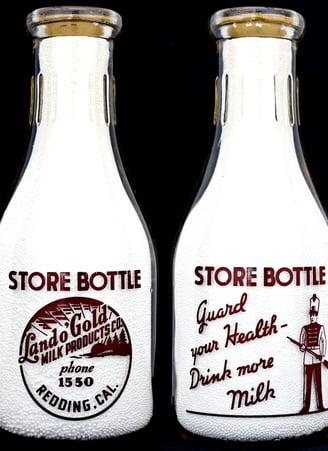 Land O' Gold Milk Bottle, Redding California