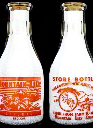 Mountain Lily Dairy Milk Bottle, Alturas, California