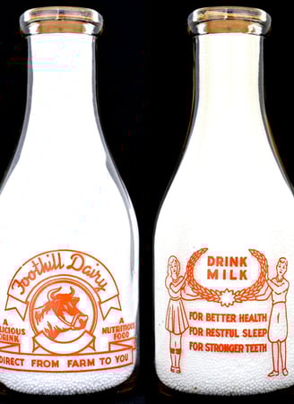 Foothill Dairy Milk Bottle Azusa, California milk bottle for sale