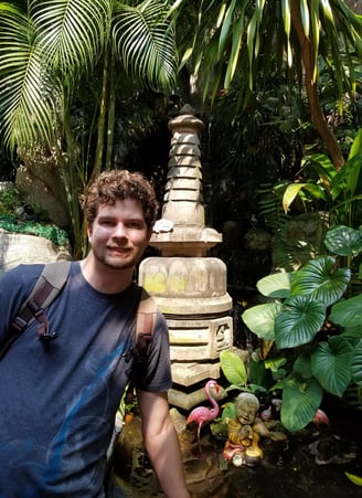 Steven at Wat Saket Temple in Bangkok, Thailand