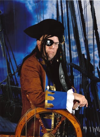 The Pirate is asked to take a picture